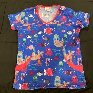 Very Cute Under The Sea Scrub Top